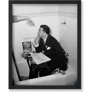 ALAYRA Poster Master Vintage Salvador Dal Poster - Retro Surrealist Painter Print - Dali in Bathtub Art - Funny Gift for Men, Women - Perfect Decor for Bedroom, Office, Living Room - 8x10 UNFRAMED Wal