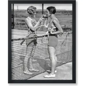 ALAYRA Poster Master Vintage Tennis Poster - Retro Girls Smoking Print - Cigarette Art - Sports Art - Fashion Art - Gift for Men & Women - Chic Wall Decor for Bedroom or Living Room - 11x14 UNFRAMED W