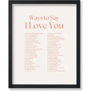 ALAYRA Poster Master Vintage Typography Poster - Retro Inspirational Print - Ways to Say I Love You, Valentines Day, Romantic, Quote - 8x10 UNFRAMED Wall Art - Gift for Couple, Friend - Wall Decor for
