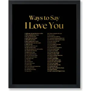 ALAYRA Poster Master Ways To Say I Love You Poster - Gold Typography Print - Valentine's Day Art - Positive Quote Art - Love Art - Inspirational Art - Romantic Living Room Decor - 8x10 UNFRAMED Wall A