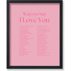 ALAYRA Poster Master Ways To Say I Love You Poster - Motivational Print - Valentine's Day Art - Positive Quote Art - Love Art - Pink Typography Art - Romantic Living Room Wall Decor - 8x10 UNFRAMED Wa