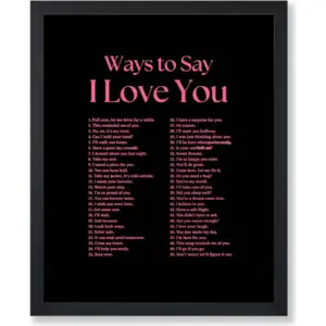 ALAYRA Poster Master Ways To Say I Love You Poster - Motivational Print - Valentine's Day Art - Positive Quote Art - Love Art - Typography Art - Romantic Living Room or Dorm Decor - 8x10 UNFRAMED Wall