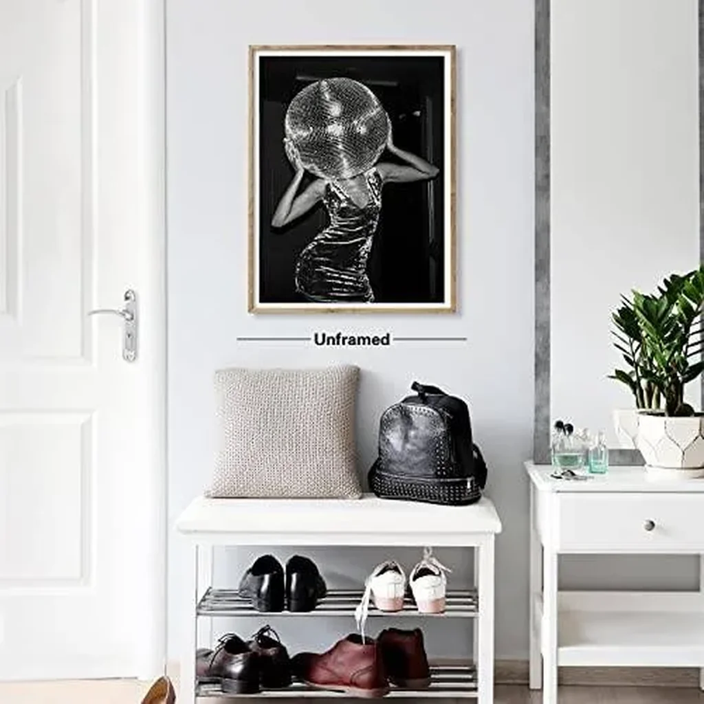 ALAYRA Posters for Room Aesthetic 70s Funny Disco Black and White Canvas Wall Art Prints Trendy Retro Party Wall Decor Poster for Living Room Bar Cart 12x16in Unframed 01 - Image 6