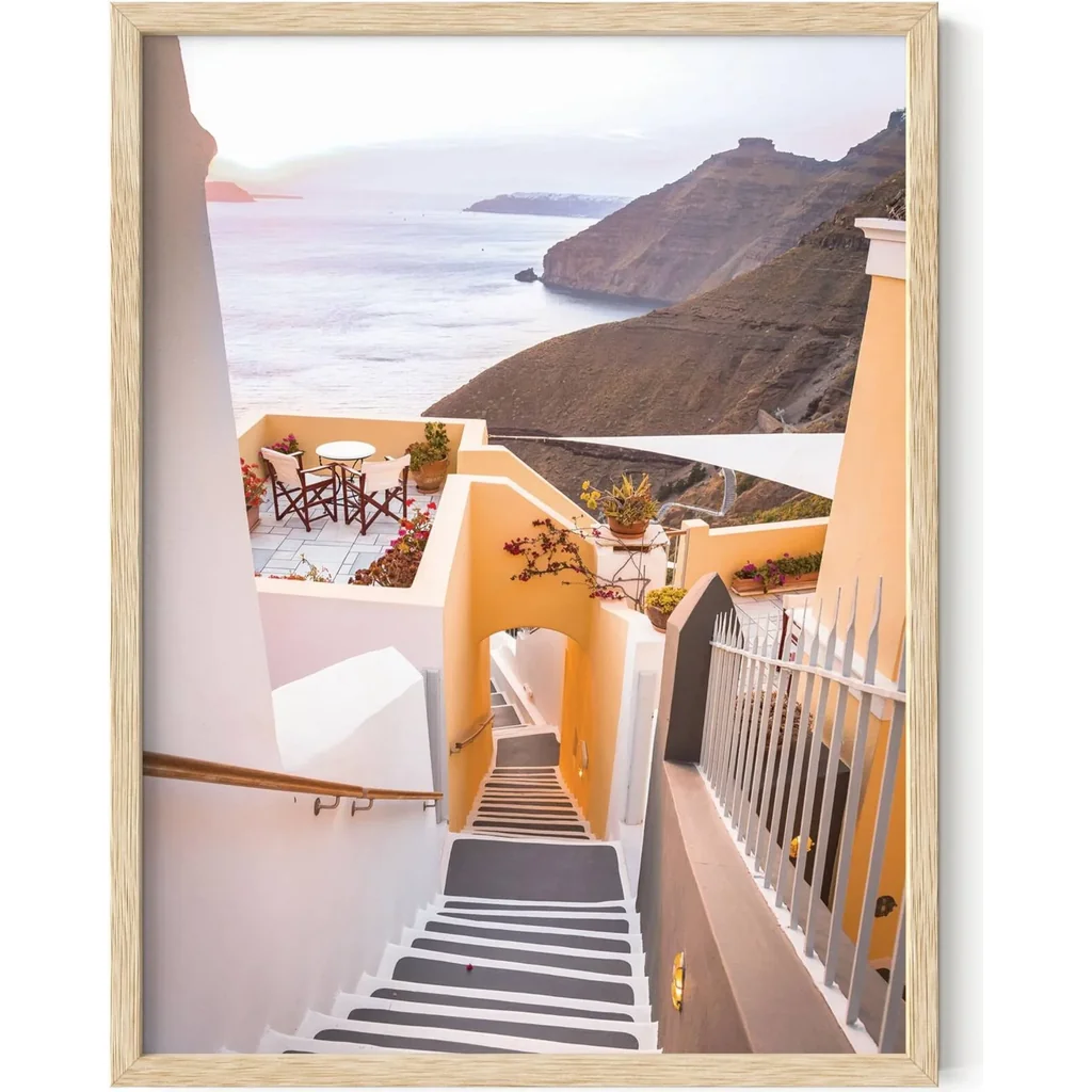 ALAYRA Posters of Beach Scenes and Wall Art of Italy - Beautiful Scenery and Lake Beach Decor Mediterranean Wall Art of Italian Landscape Picture Unframed 12"x16" 01
