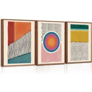 ALAYRA Premium Poster Set, Modern Abstract Art Wall Pictures, Without Frame, Art Print Canvas Picture, Boho Decorative Pictures for Living Room, Bedroom, 30 x 40 cm 01