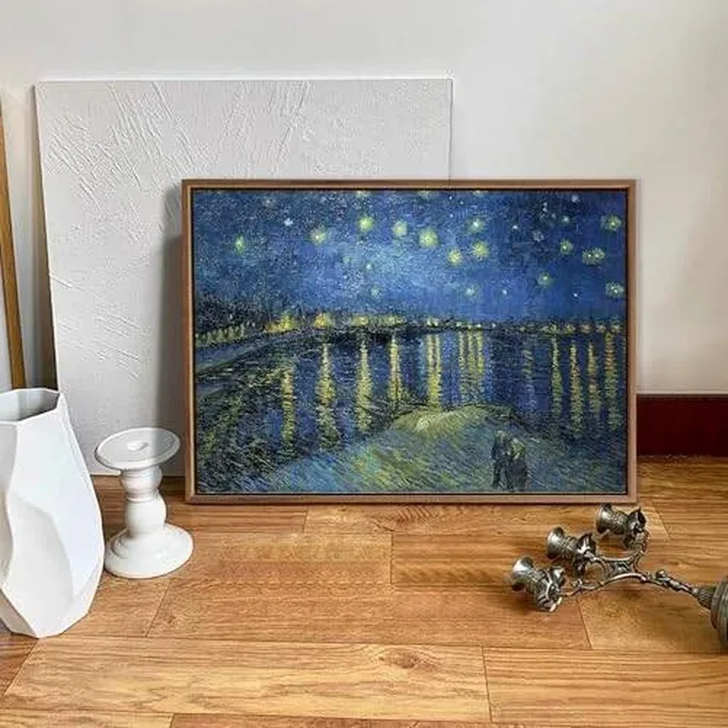 ALAYRA Premium Poster, 40 x 60 cm, Vincent Van Gogh Starry Night Over Poster with Borders, Modern Wall Pictures, Classic Posters for Living Room, Bedroom, Abstract Pictures, Minimalist, Perfect Gifts - Image 5