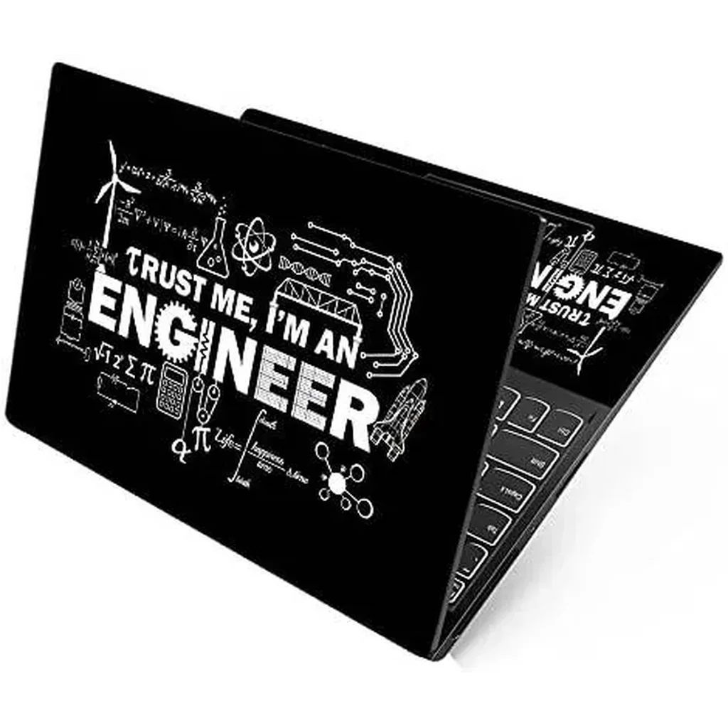 ALAYRA Premium Vinyl HD Printed Full Panel Laptop Skin/Sticker/Stretchable Vinyl/Cover Laptops Upto 15.6 inch No Residue, Bubble Free - Rocket Trust Me I am Engineer 01 - Image 2