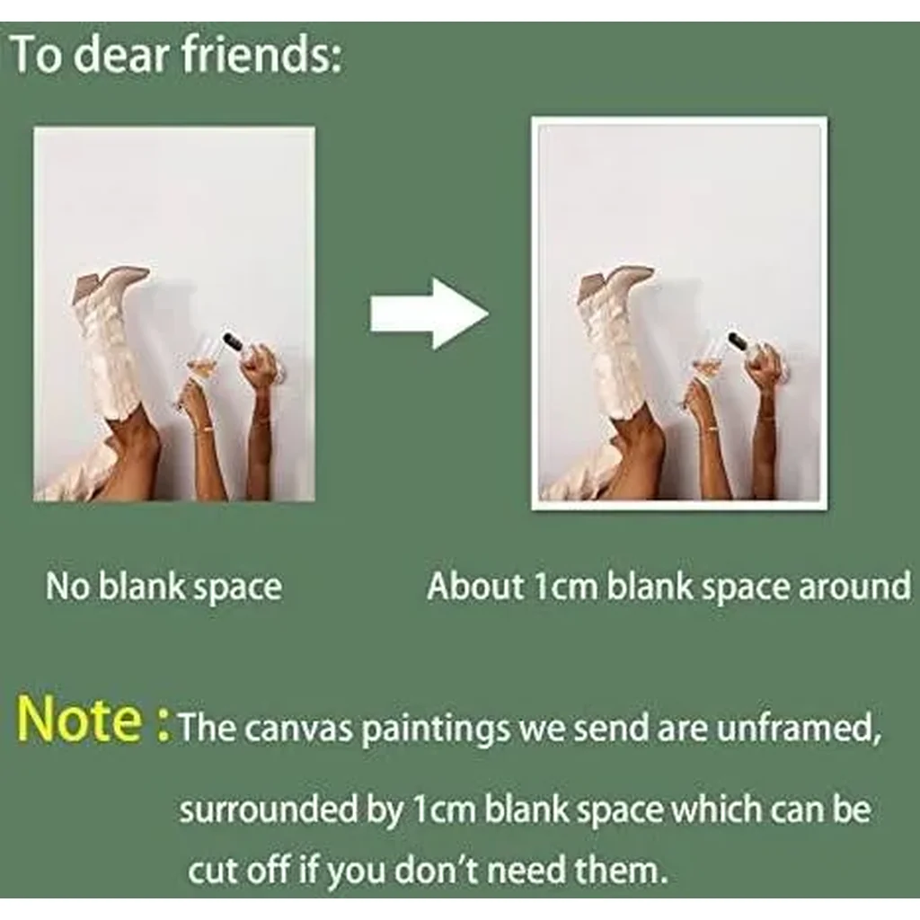 ALAYRA Preppy Canvas Wall Art Cowgirl Boots Pictures Modern Neutral Fashion Poster Trendy Teen Girl Funky Home Wall Decor for Living Room Bar Cart 16 x 24 in Unframed 01 - Image 4