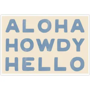 ALAYRA Preppy Room Decor Howdy Wall Art Western Wall Decor Cowgirl Aesthetic Room Decor Trendy Wall Art Coastal Cowgirl Decor for Teen Girls Dorm Bedroom Wall Decor 24x16inch Unframed 01