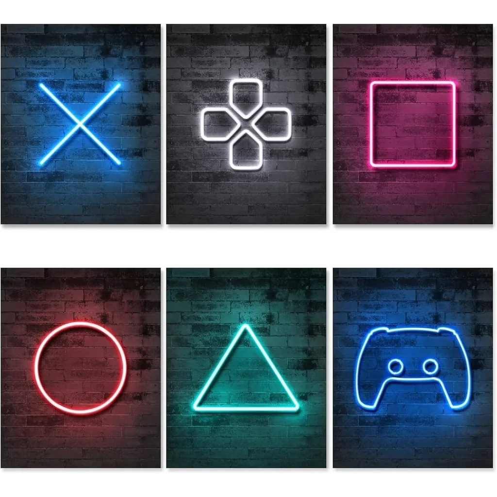 ALAYRA PRINTED Neon Gaming Posters - UNFRAMED 8"x10" - Room Decor for Boys - Room Decor - Decor - Posters for Boys Room - Decor - Video Game Decor - Wall Decor 01