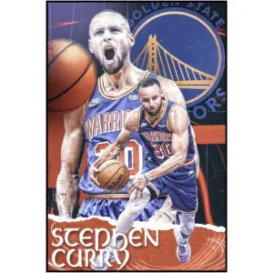 ALAYRA Prints Basketball Poster Set - Kobe Bryant, Lebron James, Steph Curry, Giannis Antetokounmpo Basketball Posters for Boys Bedroom, Nba Posters, Basketball Wall Art - Unframed 11.7x16.5" (Steph C