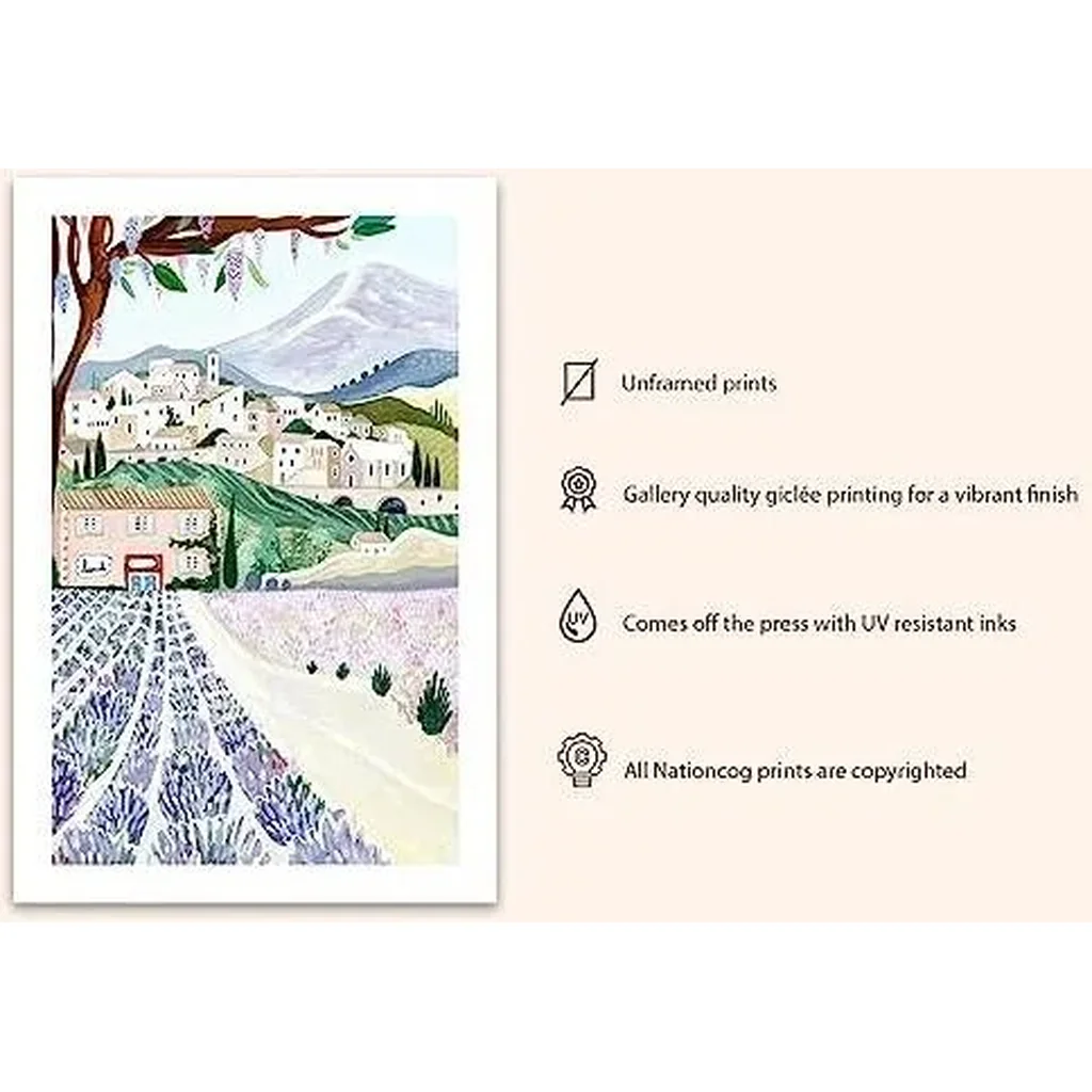 ALAYRA Provence Art Print - Lavender Fields, France Wall Art, Travel Poster, Home Decor, Housewarming Gift (Unframed) (16x24) 01 - Image 3