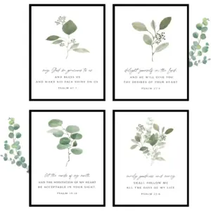 ALAYRA Psalms Scripture Wall Art, Scripture Wall Decor - Jesus Wall Decor, Christian Wall Art Decor Bible Verse Wall Decor, Christian Poster, Bible Verse Posters, Bible Scriptures Wall Decor Unframed