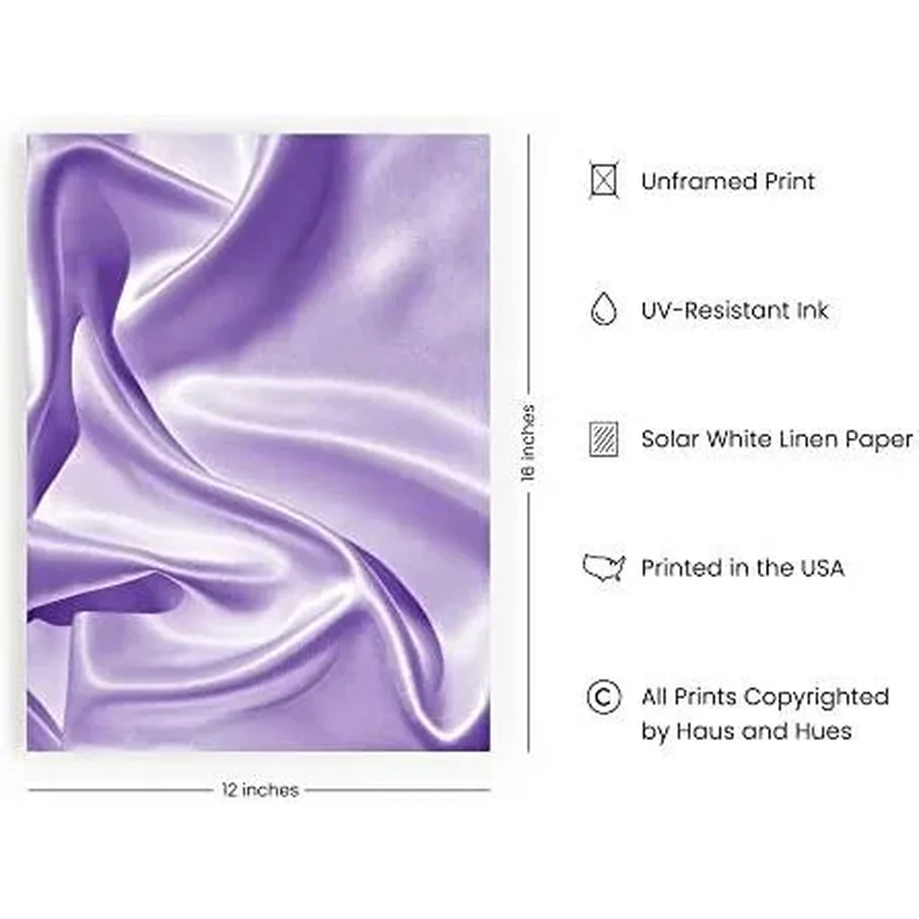 ALAYRA Purple Pictures Wall Decor - Aesthetic Posters for Bedroom - Lavender Silk Wall Art UNFRAMED 12" x 16" 01 - Image 2