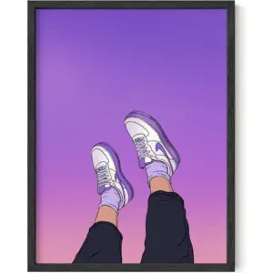 ALAYRA Purple Pictures Wall Decor & Purple Wall Art Aesthetic Posters for Room, Wall Decor for Bedroom Aesthetic Cool Posters Topsy Turvy Shoes (Unframed 12x16) 01