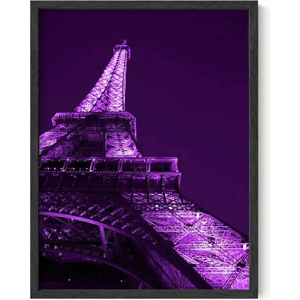ALAYRA Purple Wall Art & Paris Wall Decor for Bedroom - Paris Wall Art & Aesthetic Posters for Bedroom Paris Posters for Teens & Purple Wall Decor for Bedroom Teen Girl UNFRAMED 12"x16" 01