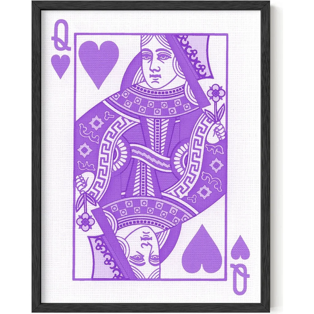 ALAYRA Purple Wall Decor Queen Poster - Queen of Hearts Purple Room Decor Aesthetic Posters for Teen Girls Room, Posters for Room Aesthetic 90s, Unframed 12" x 16" 01