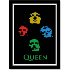 ALAYRA Queen Band Freddie Mercury Acrylic Glass for Room & Office (10 Inch X 13 Inch, Framed) Multi Color 01