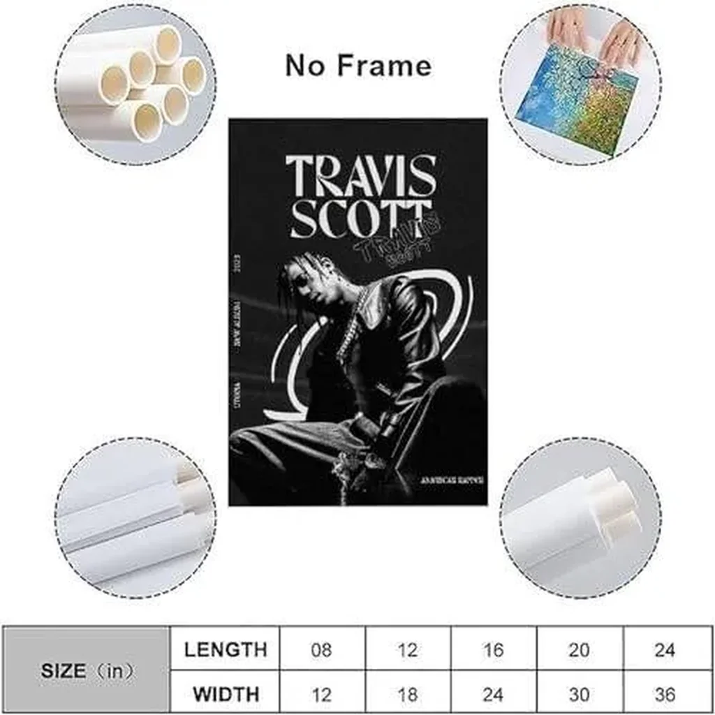ALAYRA Rapper Travis Poster Scott Utopia Canvas Art Painting Decor Wall Posters Bedroom Gym Decorative Gift 12x18inch(30x45cm), Unframe-style 01 - Image 2