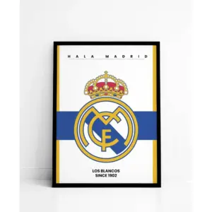 ALAYRA Real Madrid Football Club Framed Poster (8 x 12 Inches) for Room Decor/Gifting/for Football Fans/for Madridistas 01