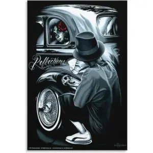 ALAYRA Reflections David Gonzales Lowrider Chicano Work Homies Wall Art Poster Painting Home Wall Decor Wall Decorative Painting Room Posters Office Decorations 12x18inch(30x45cm) 01