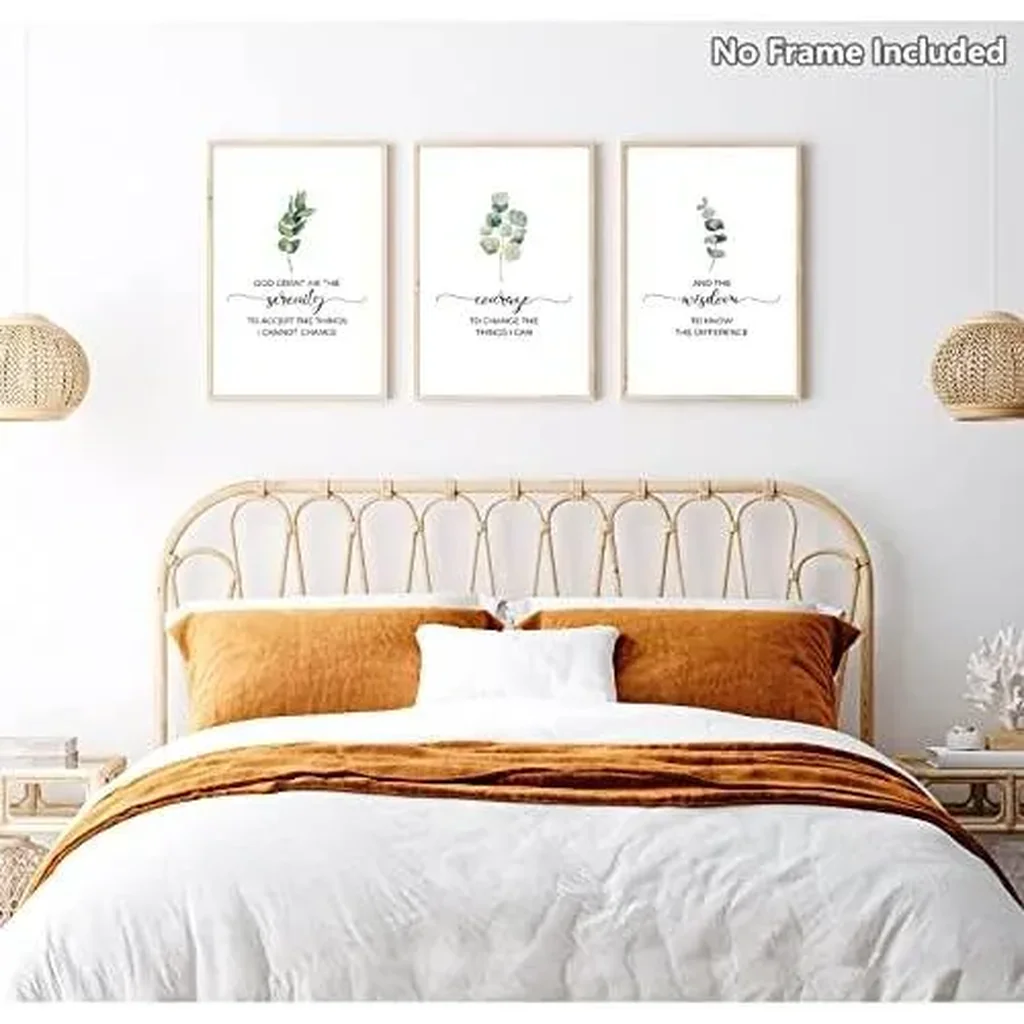 ALAYRA Religious Wall Art Serenity Prayer Poster Bible Verse Wall Decor Plant Pictures Wall Art Christian Posters Decor for Bedroom Botanical Prints Lords Prayer Wall Art 16x24 Inch Unframed 01 - Image 2