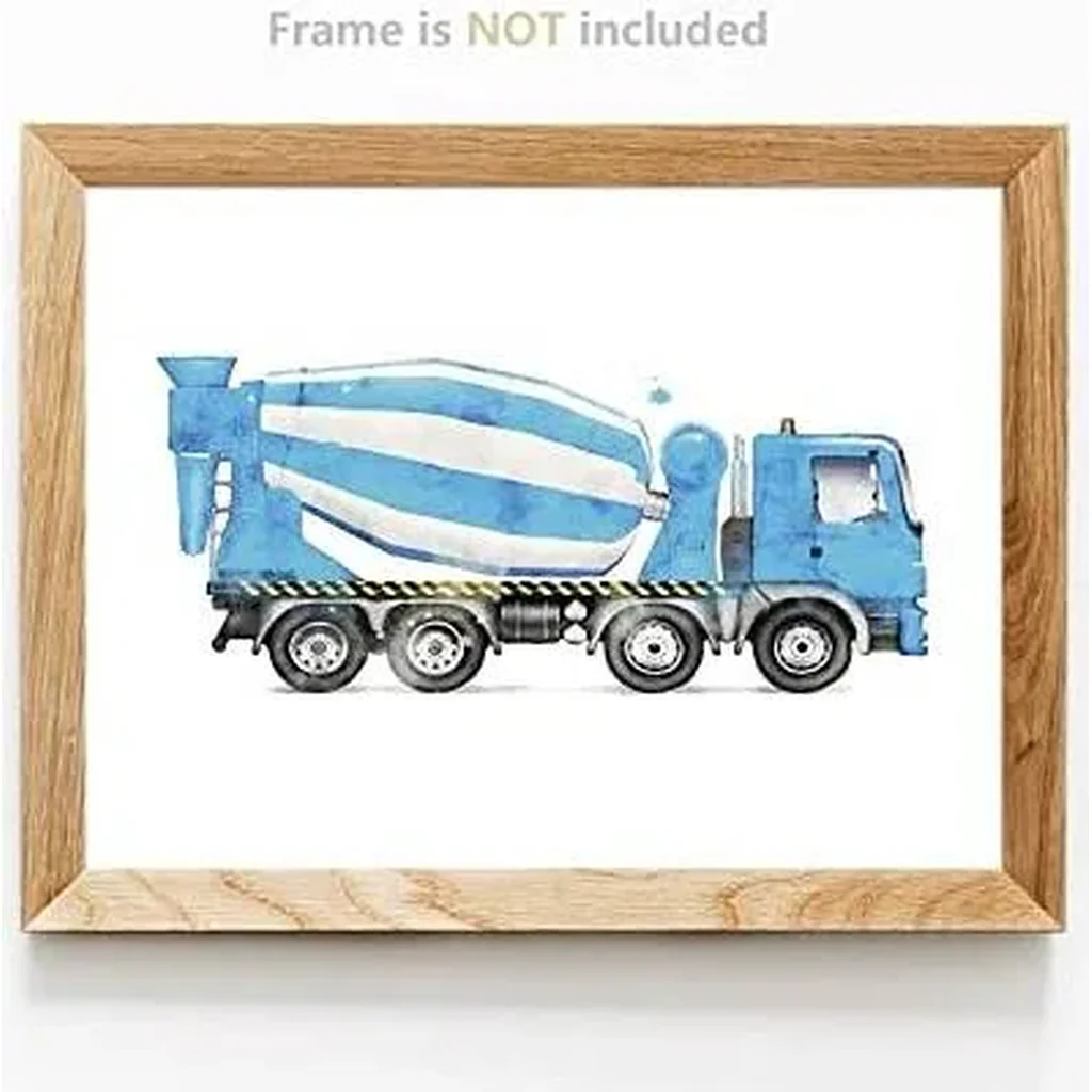 ALAYRA Rescue Vehicle Wall Art Print Cute Transportation Cartoon Car Artwork Nursery Boy Bedroom Decor Wall Decor Pictures Prints for Home Kids Bedroom Playroom Decor, (6PCS, 8"x10", Unframed) 01 - Image 4