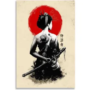 ALAYRA Retro Asian Art Poster Japanese Wall Decor Contemporary Japanese Poster Asian Decor Canvas Painting Pictures for Wall Art Unframed Size 24x36 Inch 01