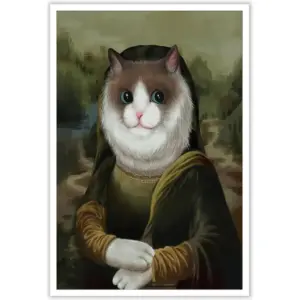 ALAYRA Retro Funny Cat Canvas Wall Art Funny Kitten Art Posters Famous Painting Kitten Prints Painting Animal Aesthetic Wall Decor for Childrens Room Bedroom Kindergarten 12x16in Unframed 01