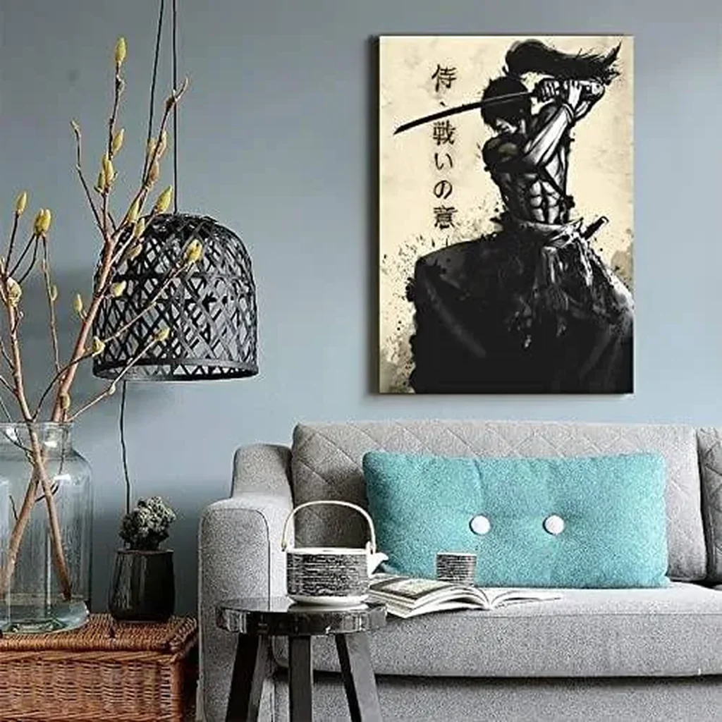 ALAYRA Retro Japanese Warrior Bushido Armored Samurai Poster Art Canvas Painting Wall Print Picture Room Home Decor Unframed 16 x24 inches 01 - Image 2