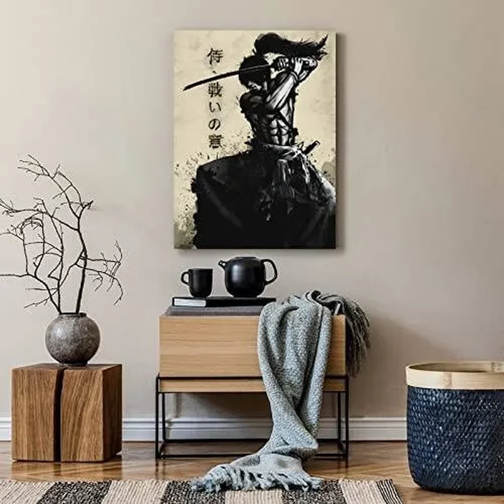 ALAYRA Retro Japanese Warrior Bushido Armored Samurai Poster Art Canvas Painting Wall Print Picture Room Home Decor Unframed 16 x24 inches 01 - Image 3