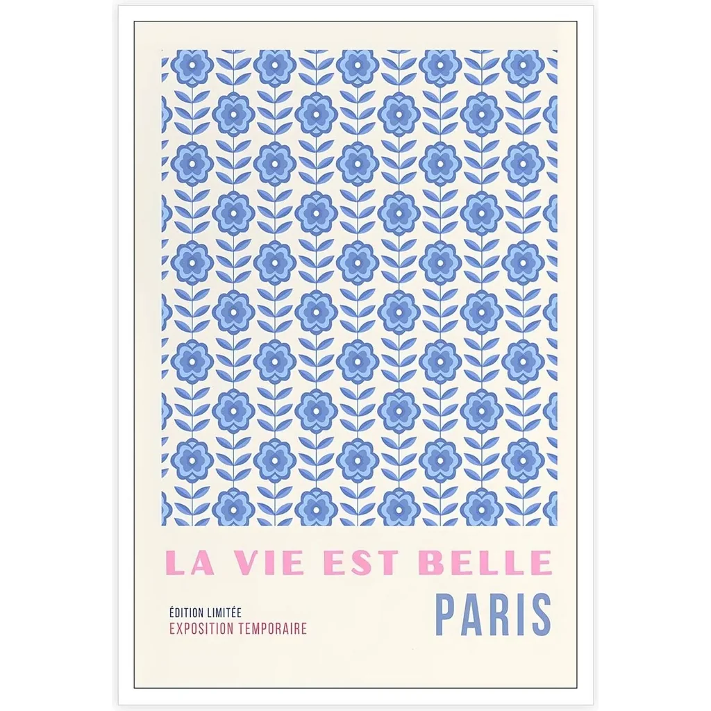 ALAYRA Retro La Vie Est Belle Dition LimitE Exposition Temporaire Posters 60s Flower Paris Natural Theme Art Bouquet Flowers Plant Prints For Home Bedroom Dorm Office Wall Decor 12x16in Unframed 01