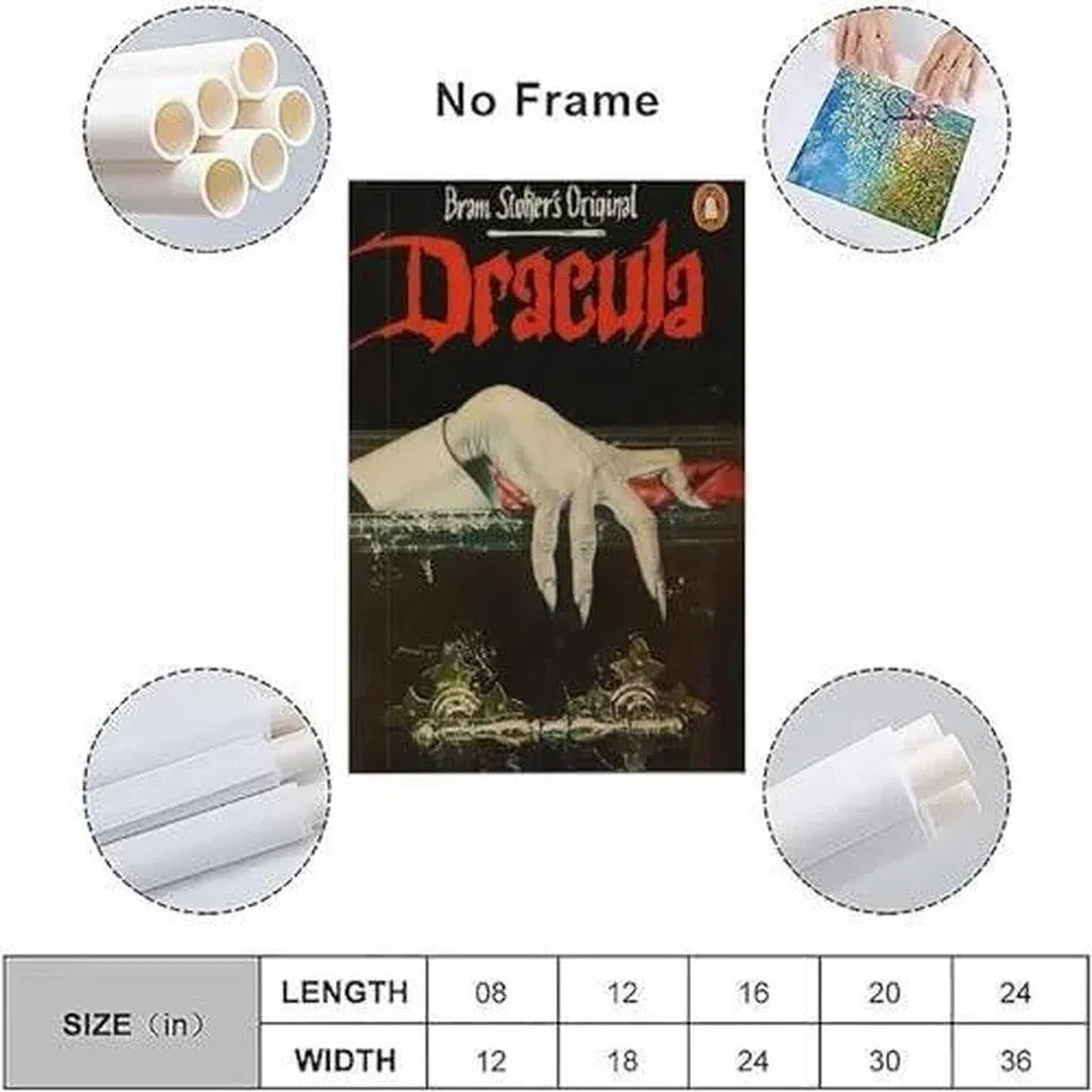 ALAYRA Retro Movie Bram Stoker Dracula Poster Canvas Posters for Room Aesthetic Decor GiftsUnframe-style 12x18inch(30x45cm) 01 - Image 2