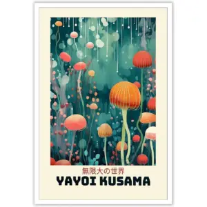 ALAYRA Retro Yayoi KUAEma The Infinity Big World Posters KUAEma Inspired Prints Painting Colorful Jellyfish Abstract Nordic Poster Japanese Wall Art Modern Gallery Wall Decor 12x16in Unframed 01