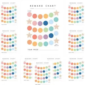 ALAYRA Reward Charts - Behavior Reward Posters, Kids Wall Art, Toddler Room Decor, Good Behavior Chart for Kids, Posters for Home and Classroom, Wall Decor for Toddlers -Unframed 10 Pack 11x14 01