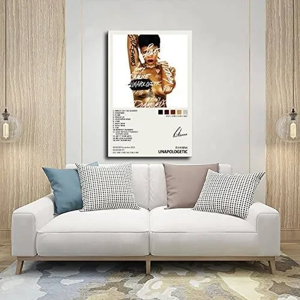 ALAYRA Rihanna Poster Unapologetic Music Album Cover Signed Limited Poster Canvas Poster Wall Art Decor Print Picture Paintings for Living Room Bedroom Decoration Unframe12x18inch(30x45cm) 01 - Image 3