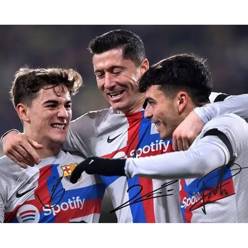 ALAYRA Robert Lewandowski Pedri Gavi Signed Photo Autograph Print Wall Art Home Decor 01