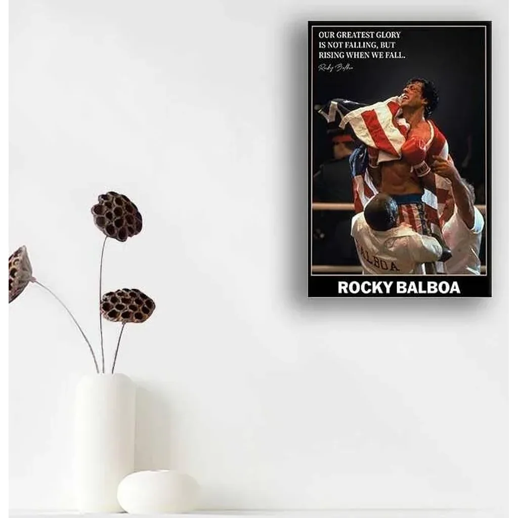 ALAYRA Rocky Balboa Motivational Quote Movie Poster Decorative Wall Art Boxing Inspiring Quotes Hope Prints Artwork Modern Wall Decor (16x24in(40x60cm)-Unframed) 01 - Image 2