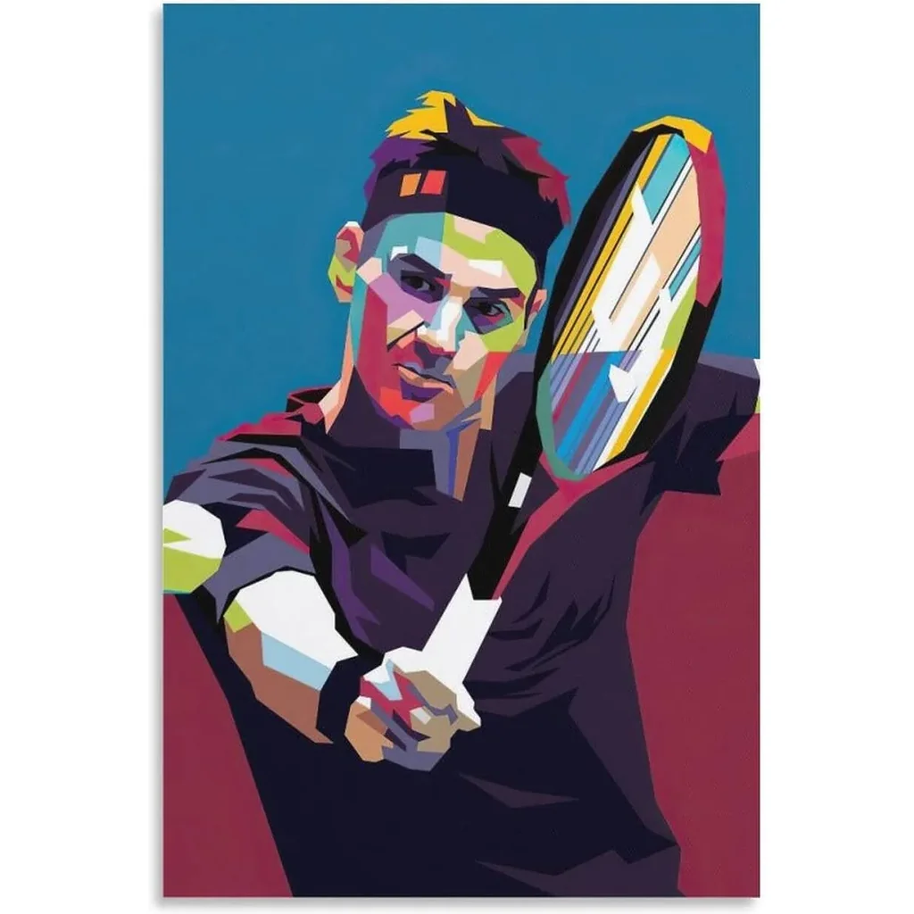ALAYRA Roger Federer Poster The Motivational Posters For Home Decor Tennis Canvas For Boys Bedroom Gift Unframe-style 12x18inch(30x45cm) 01