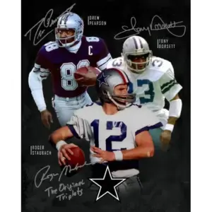 ALAYRA Roger Staubach Tony Dorsett Drew Pearson Signed Photo Autograph Print Wall Art Home Decor 01