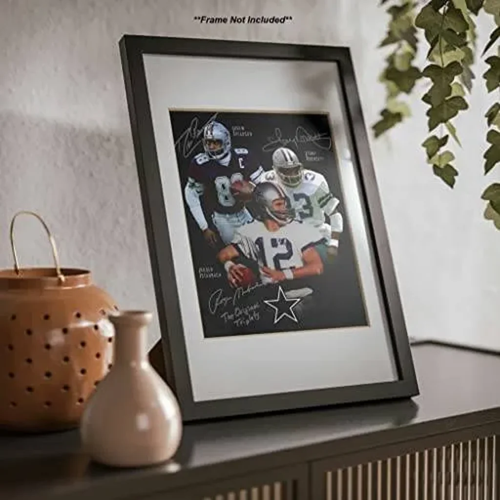 ALAYRA Roger Staubach Tony Dorsett Drew Pearson Signed Photo Autograph Print Wall Art Home Decor 01 - Image 4