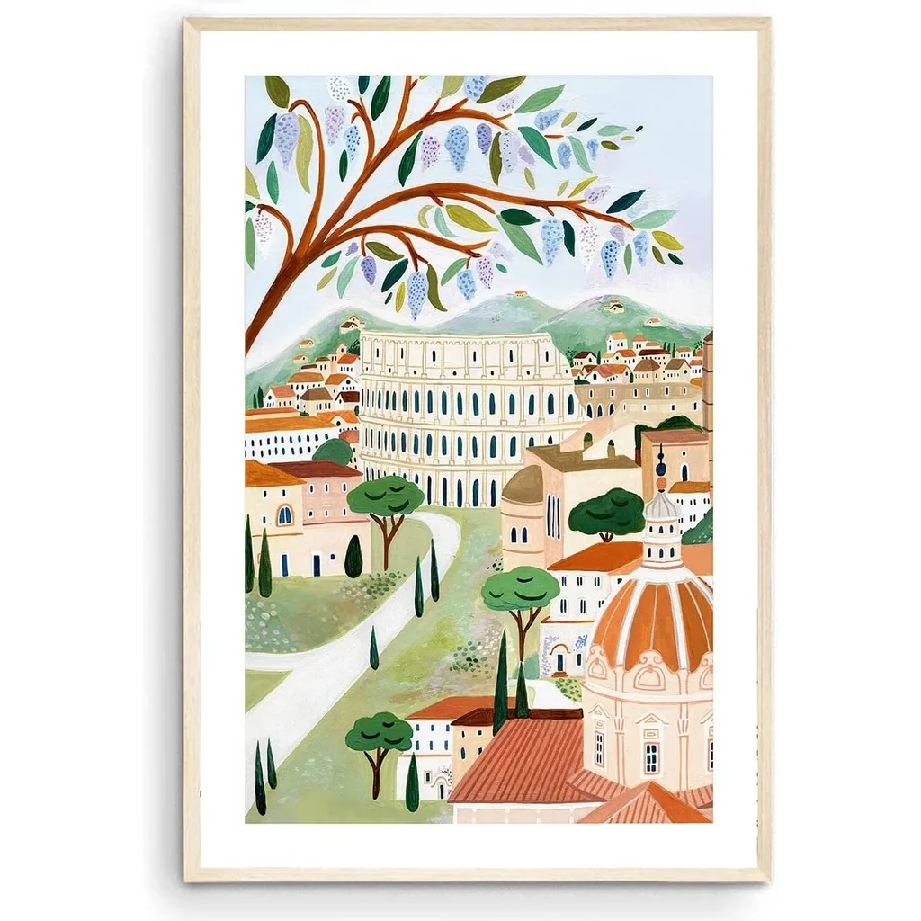 ALAYRA Roma Art - The Colosseum, Italy Travel Poster, Europe Print - Unframed (16x24) Housewarming Gift 01
