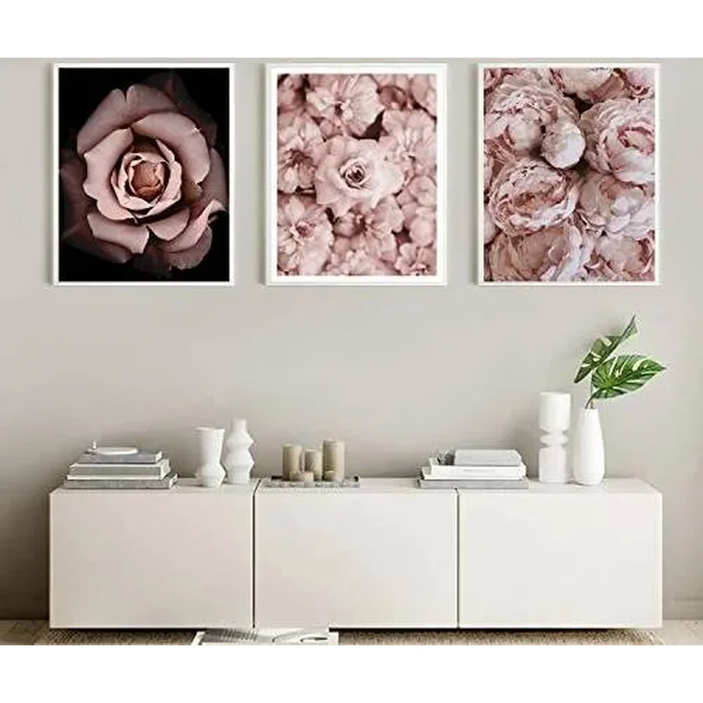 ALAYRA Romantic Roses Fashion Wall Art Prints Set of 6 Black and White Pink Minimalist Wall Art Canvas Painting Posters Prints Poster Set (11"x14" UNFRAMED) Window Girl Art 01 - Image 6
