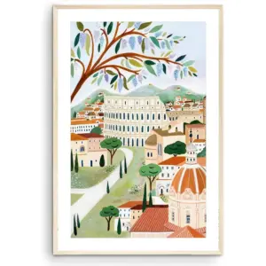 ALAYRA Rome Art Print Italy Poster Roma Colosseum Travel Gift Europe Housewarming Unframed 12x18 Inches 01