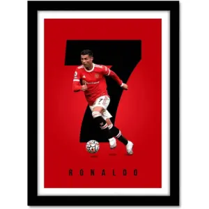 ALAYRA Ronaldo Manchester New 2 Large Frame, Poster Frame For Room & Office (13 Inch X 19 Inch, Rolled) (Framed Poster(13x19 inch), Ronaldo Blue) 01