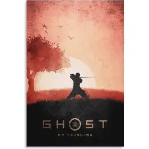 ALAYRA Samurai Ghost of Tsushima Poster Canvas Wall Art Painting Posters Decoration Room Decor Unframe 12x18inch(30x45cm) 01