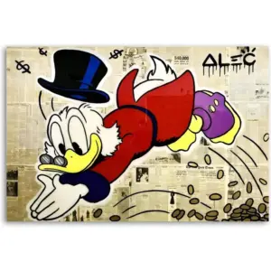 ALAYRA Scrooge McDuck Scrooge Poster Decorative Painting Canvas Wall Art Living Room Posters Bedroom Painting 12x18inch(30x45cm) 01