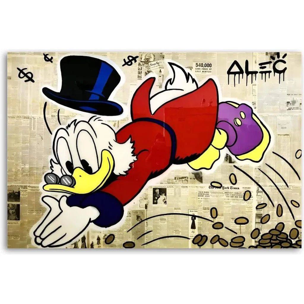 ALAYRA Scrooge McDuck Scrooge Poster Decorative Painting Canvas Wall Art Living Room Posters Bedroom Painting 12x18inch(30x45cm) 01