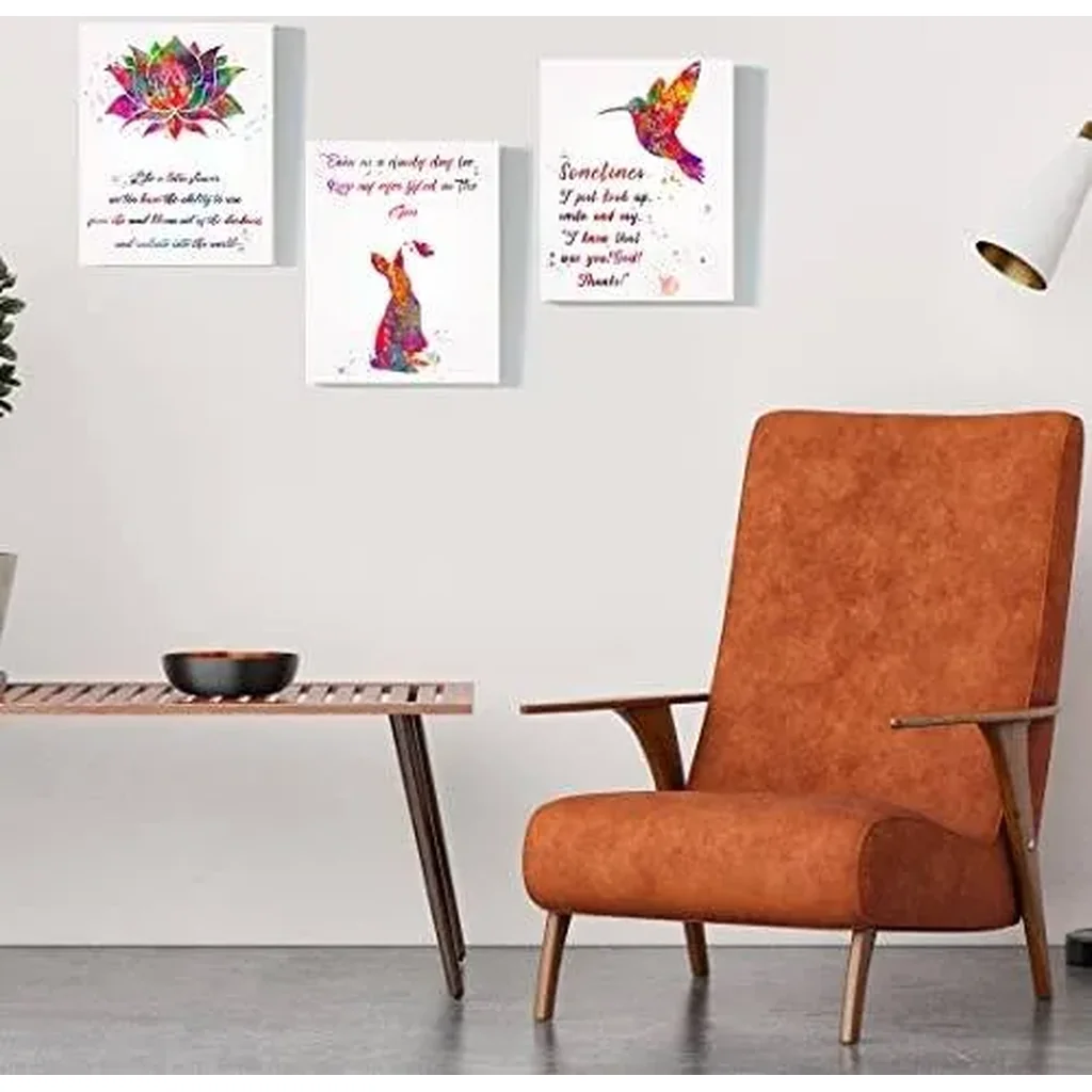 ALAYRA Set of 4 Flower Bird Animals Wall Art Decor, Inspirational Quotes Canvas Prints Pictures Posters Modern Unframed Artwork for Home Bedroom Bathroom Office Decorations, 8'' x 10'' 01 - Image 3