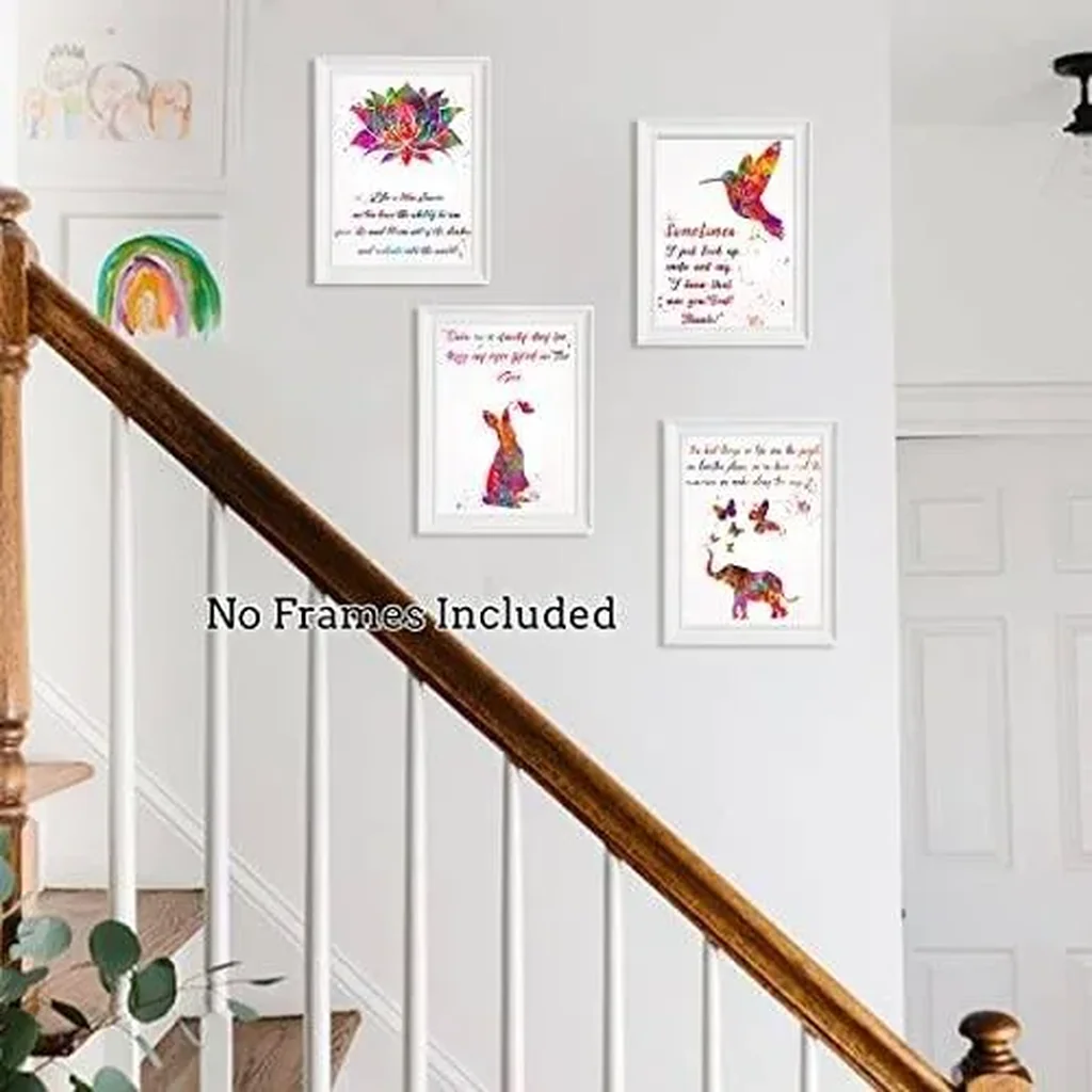 ALAYRA Set of 4 Flower Bird Animals Wall Art Decor, Inspirational Quotes Canvas Prints Pictures Posters Modern Unframed Artwork for Home Bedroom Bathroom Office Decorations, 8'' x 10'' 01 - Image 5